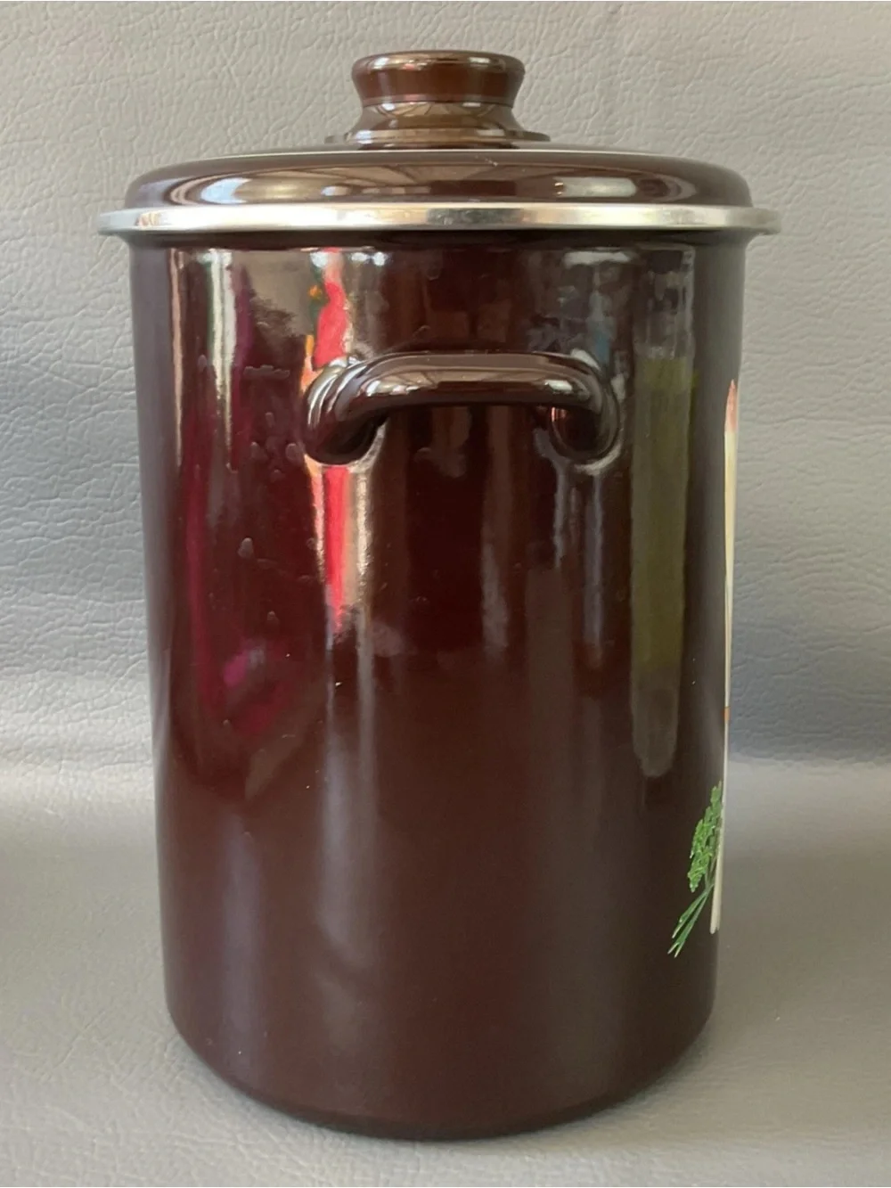Vintage Brown Kemmler Enamored Asparagus Pot German